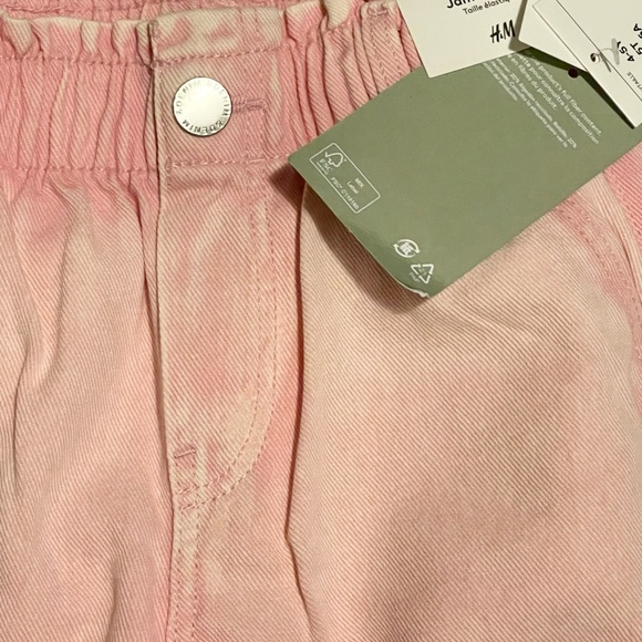 Sz 5T  H&M wide leg paper bag jeans light pink  NWT - Picture 7 of 9